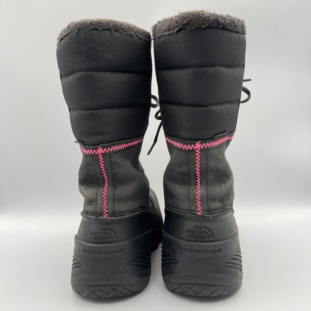 The North Face Girls Shellista Black Pink Waterproof Winter Snow Boots Size 5